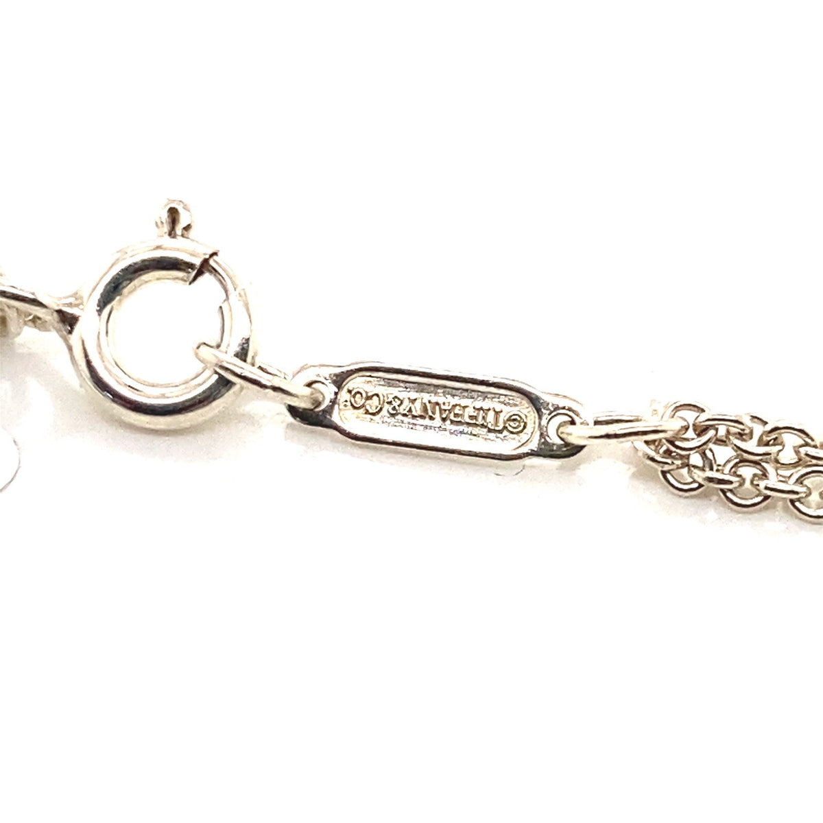 Original! Tiffany & Co fine silver double chain infinity necklace 18 inch (view 3)