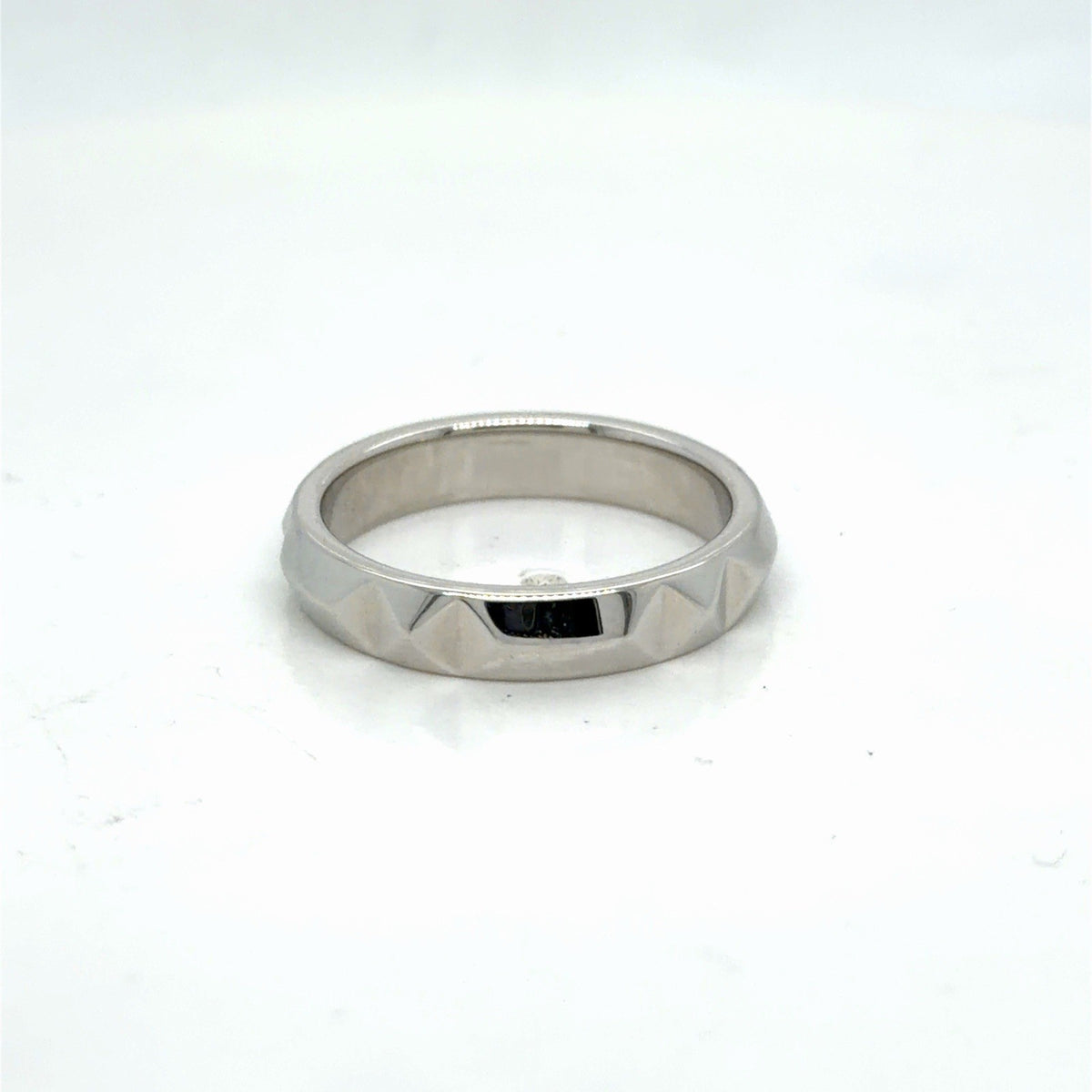 Tiffany & Co. Tiffany True 4 mm Beveled Band Platinum PT 950 Size 8 (view 5)