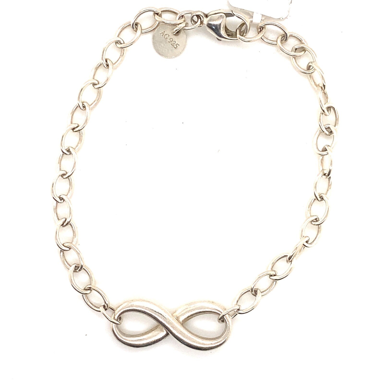 Tiffany & Co. Original Tiffany & Co infinity Sterling silver bracelet 7.25 inch — Certified Authentic | San Diego Jewelry Buy