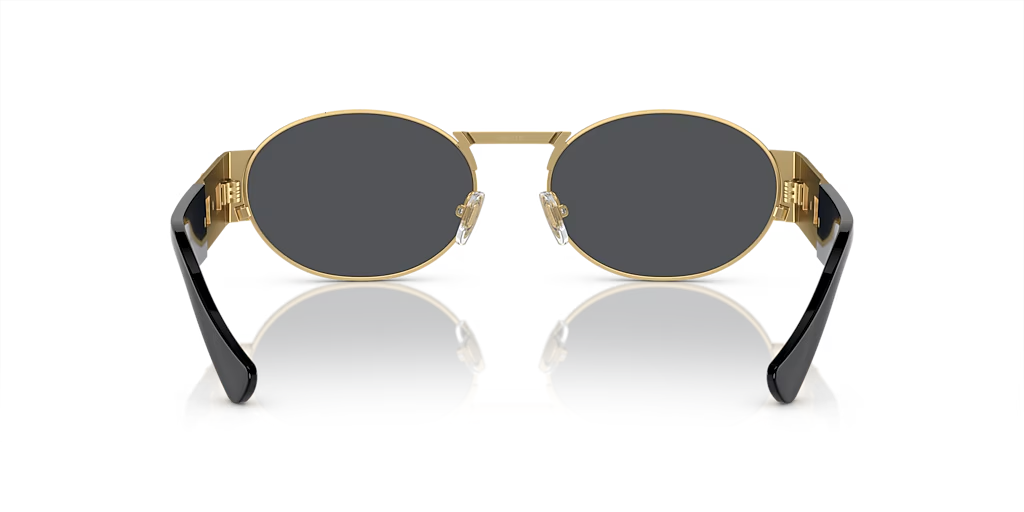 VERSACE OVAL SUNGLASSES VE2264 MATTE GOLD FRAME DARK GREY LENS 140mm — view 4