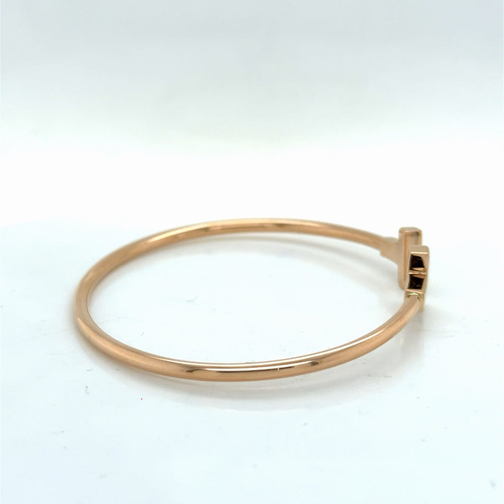 Tiffany & Co. T Wire Bracelet 18k Rose Gold Size Medium 6.25 in (view 4)