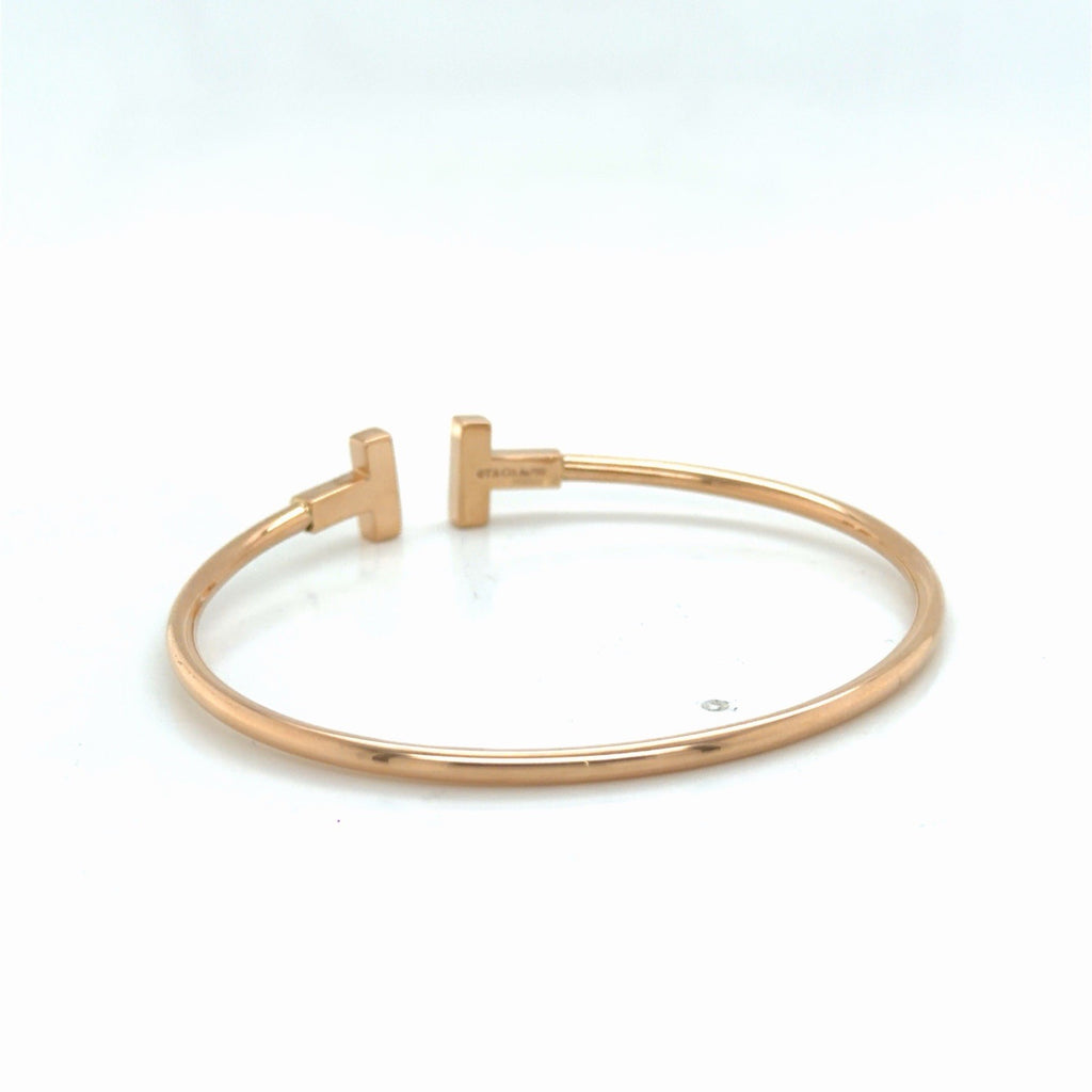 Tiffany & Co. T Wire Bracelet 18k Rose Gold Size Medium 6.25 in (view 8)