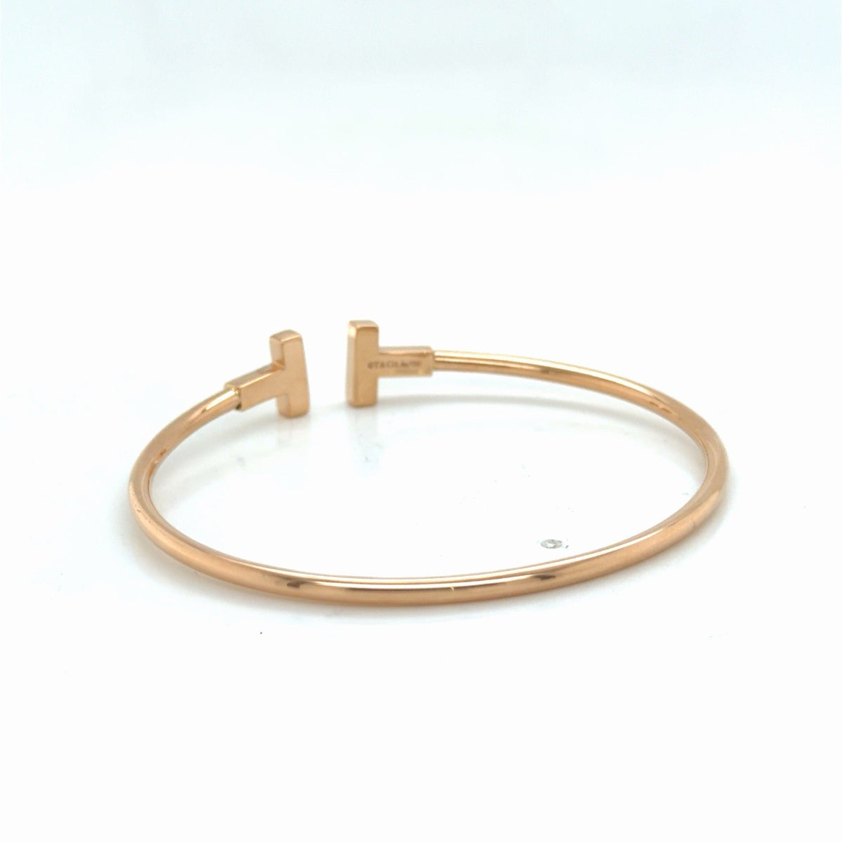 Tiffany & Co. T Wire Bracelet 18k Rose Gold Size Medium 6.25 in (view 8)