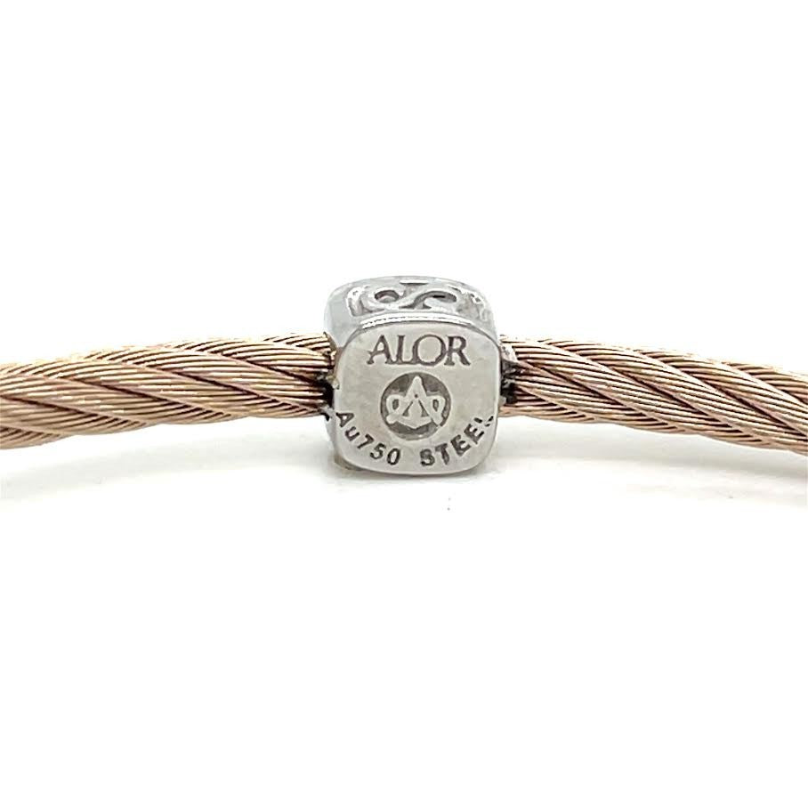 Alor Single Square Essential Stackable Bracelet 6 in Stainless Steel 14K Gold (view 6)
