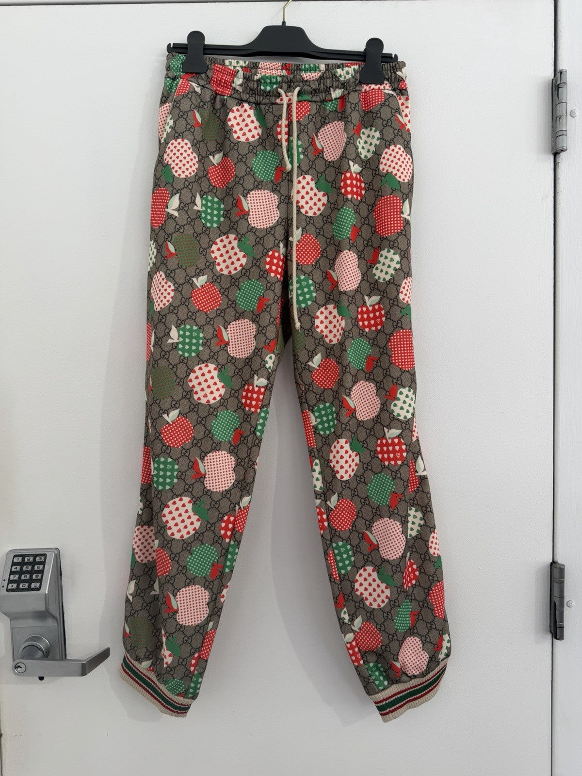 Gucci Les Pommes GG Supreme Apple Motif Drawstring Jogger Pants Size XS0