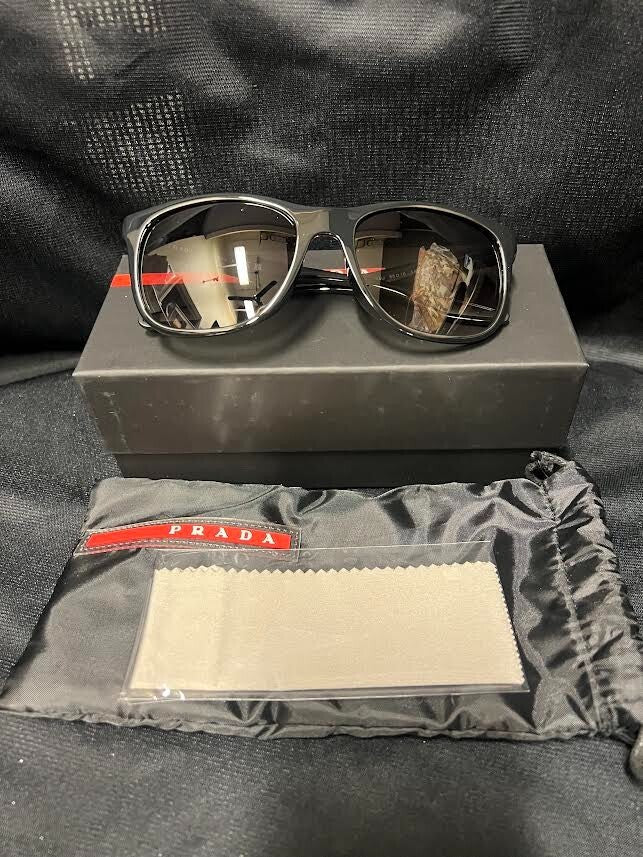 PRADA LINEA ROSSA SUNGLASSES PR14US 1AB0A7 BLACK FRAME GREY GRADIENT LENS — Certified Authentic | San Diego Jewelry Buyers