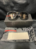 PRADA LINEA ROSSA SUNGLASSES PR14US 1AB0A7 BLACK FRAME GREY GRADIENT LENS — Certified Authentic | San Diego Jewelry Buyers
