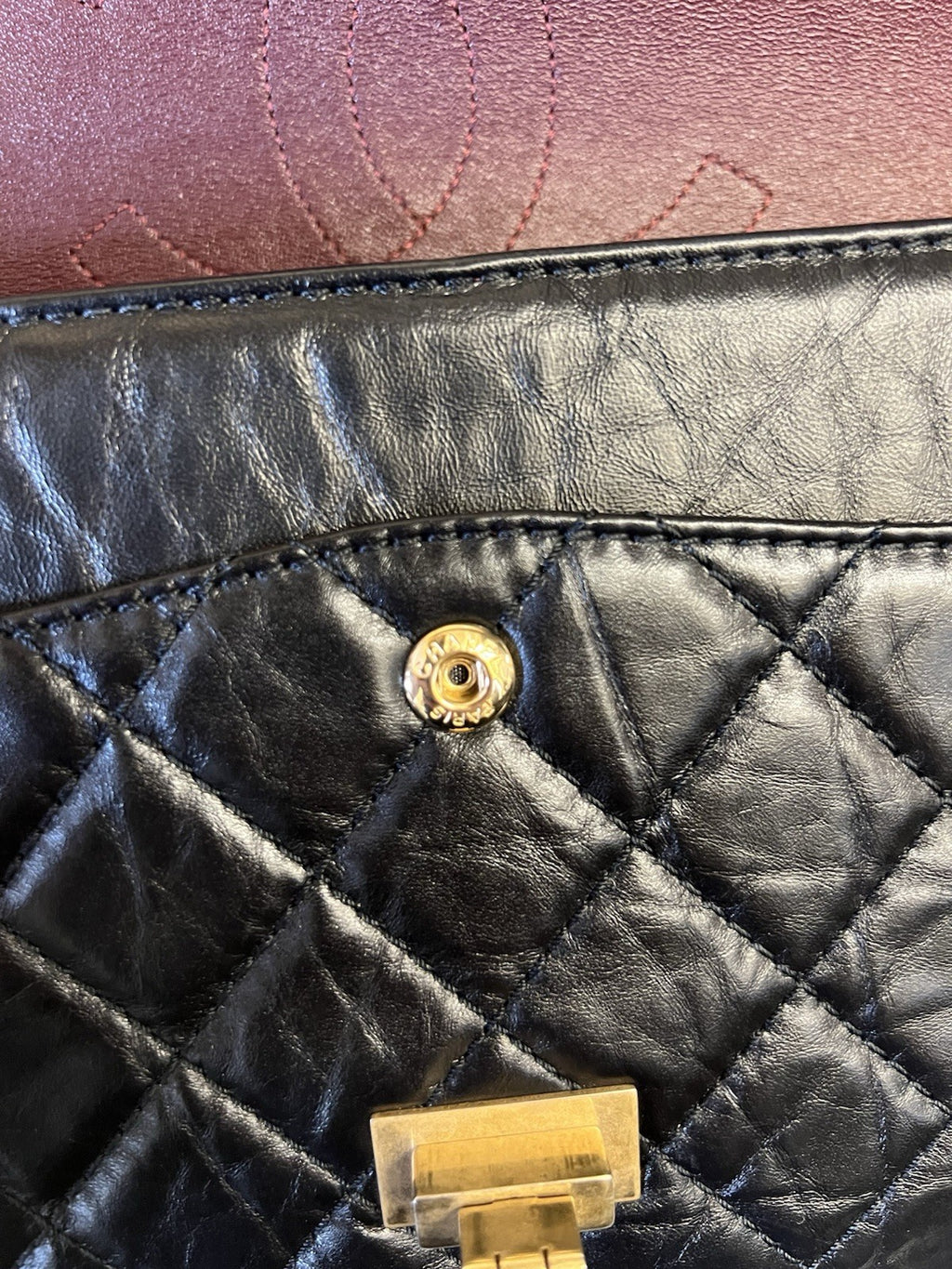 Chanel Large 2.55 Handbag Aged Calfskin & Gold-tone Metal Black & Organizer (view 14)
