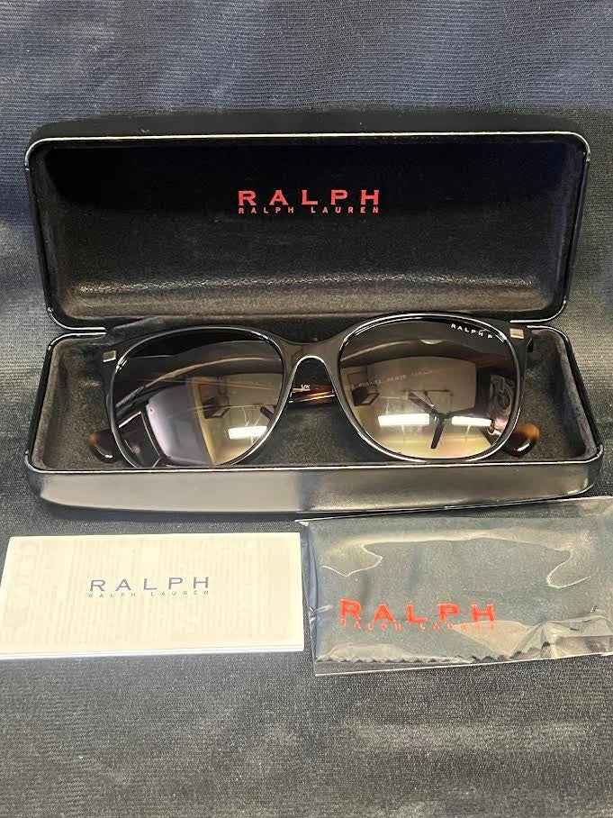 RALPH LAUREN SUNGLASSES VVCV RA5293 SHINY BLACK POLARIZED GRADIENT BROWN 145mm — view 6