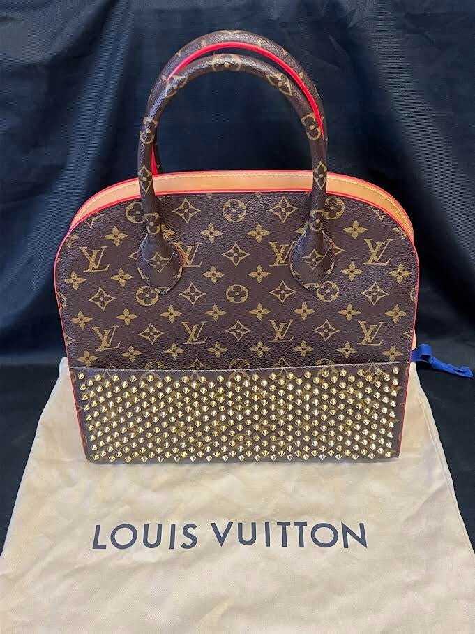 Louis Vuitton x Christian Louboutin Monogram Studded Red Calfhair Top Handle Bag (view 19)