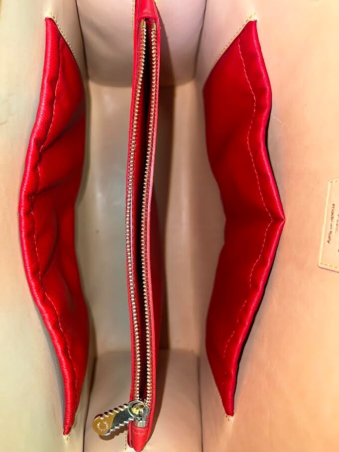 Louis Vuitton x Christian Louboutin Monogram Studded Red Calfhair Top Handle Bag (view 6)
