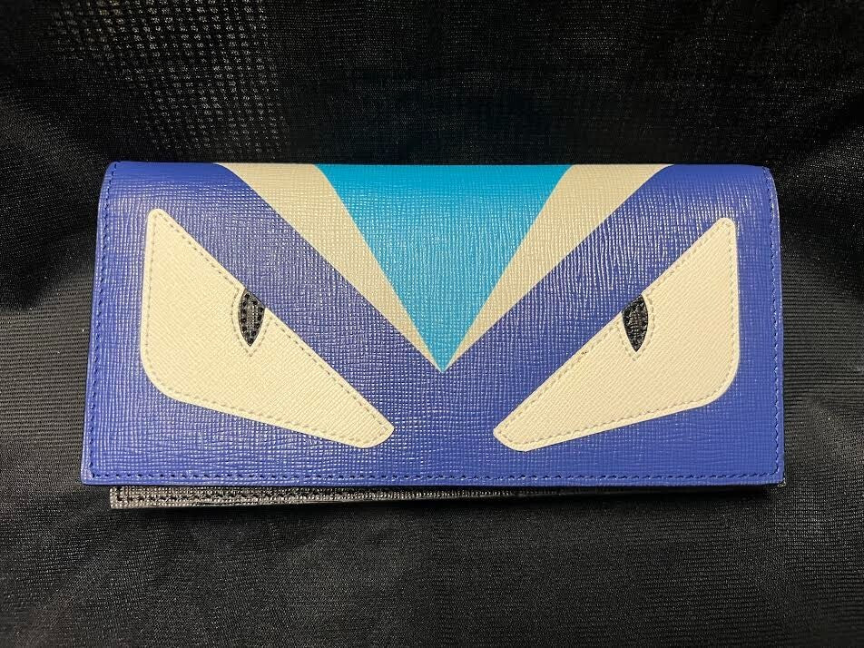 Fendi Monster Leather Wallet 7M0186 1CM F0U9N with Zip Pocket Credit Cards (view 1)
