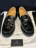 VERSACE CHUNKY LOAFERS PATENT LEATHER BLACK SIZE 42 / US 9 DSU75470