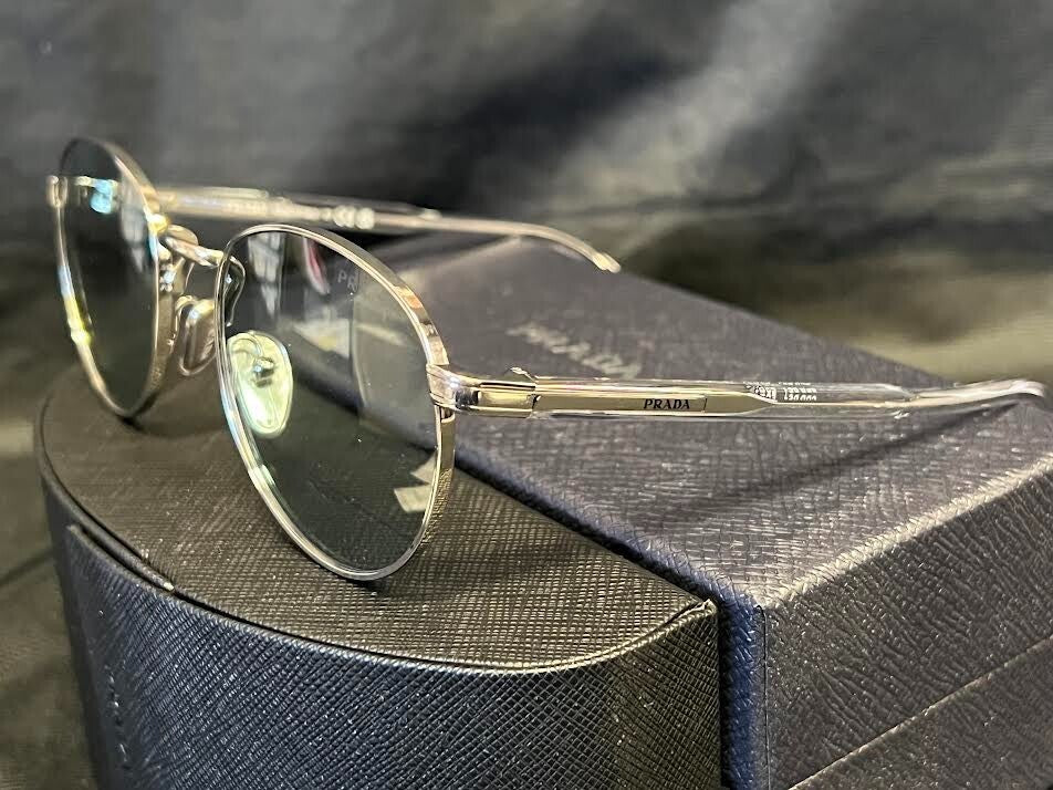 Prada Round Sunglasses PR B51S 1BC40N Acciaio Metal Frame Avio Chiaro Lens 145mm (view 7)