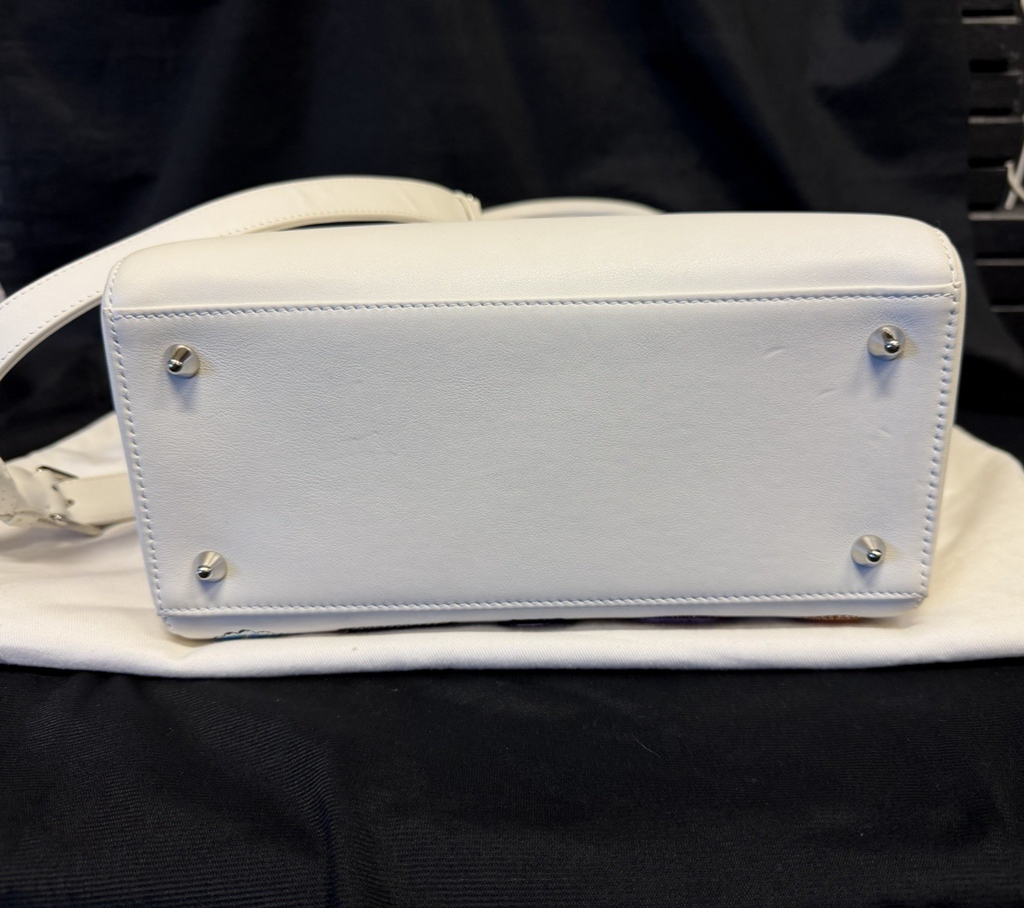 Christian Dior Medium Patch Lady Dior Bag White Calfskin Leather — view 6