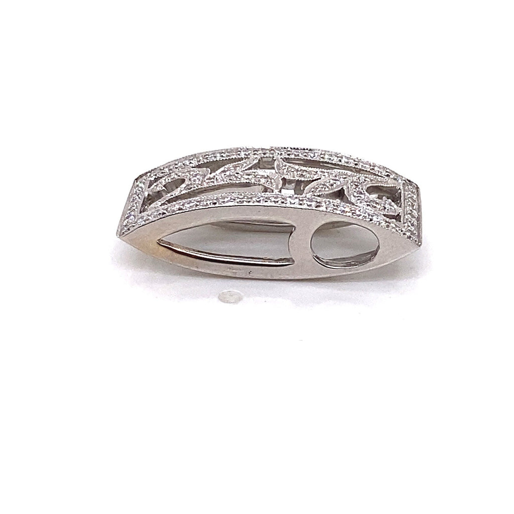 0.35tcw A. Jaffe 18k White Gold and Diamond Pendant Enhancer Charm (view 3)