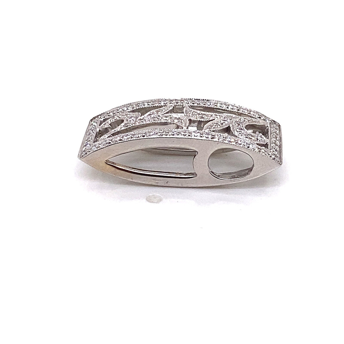 0.35tcw A. Jaffe 18k White Gold and Diamond Pendant Enhancer Charm (view 3)