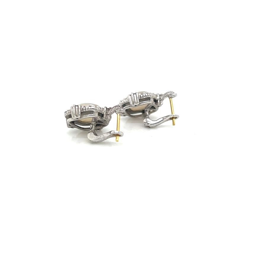 Judith Ripka Silver 925 Earrings 18K Gold Post (view 5)