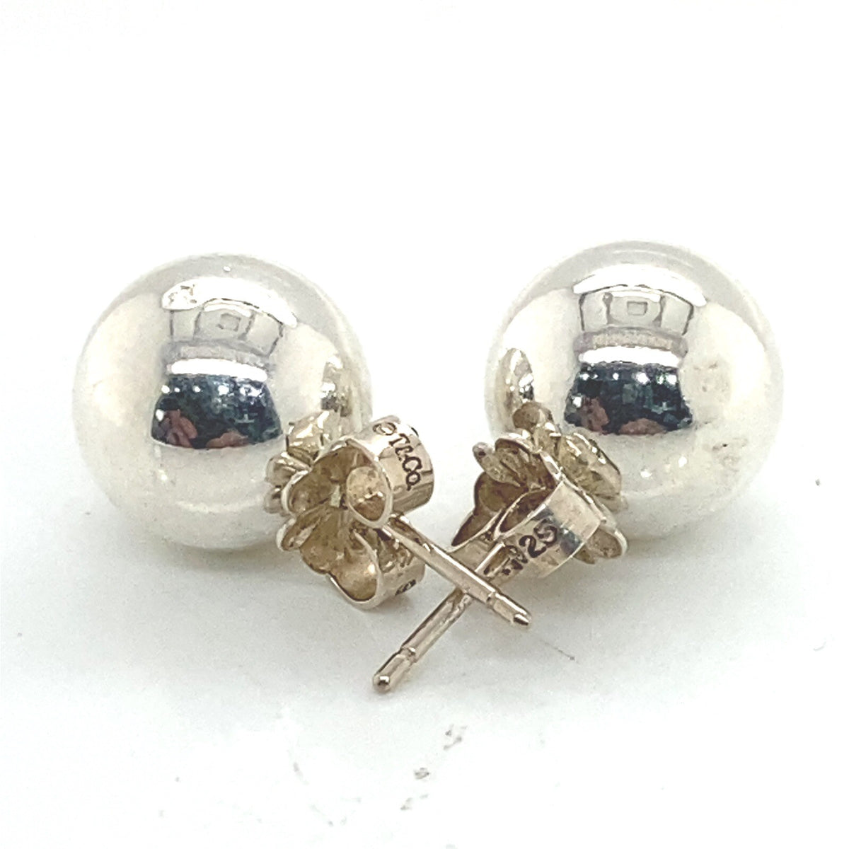 Tiffany & Co. Sterling Silver 10mm Bead Ball Stud Earrings (view 2)