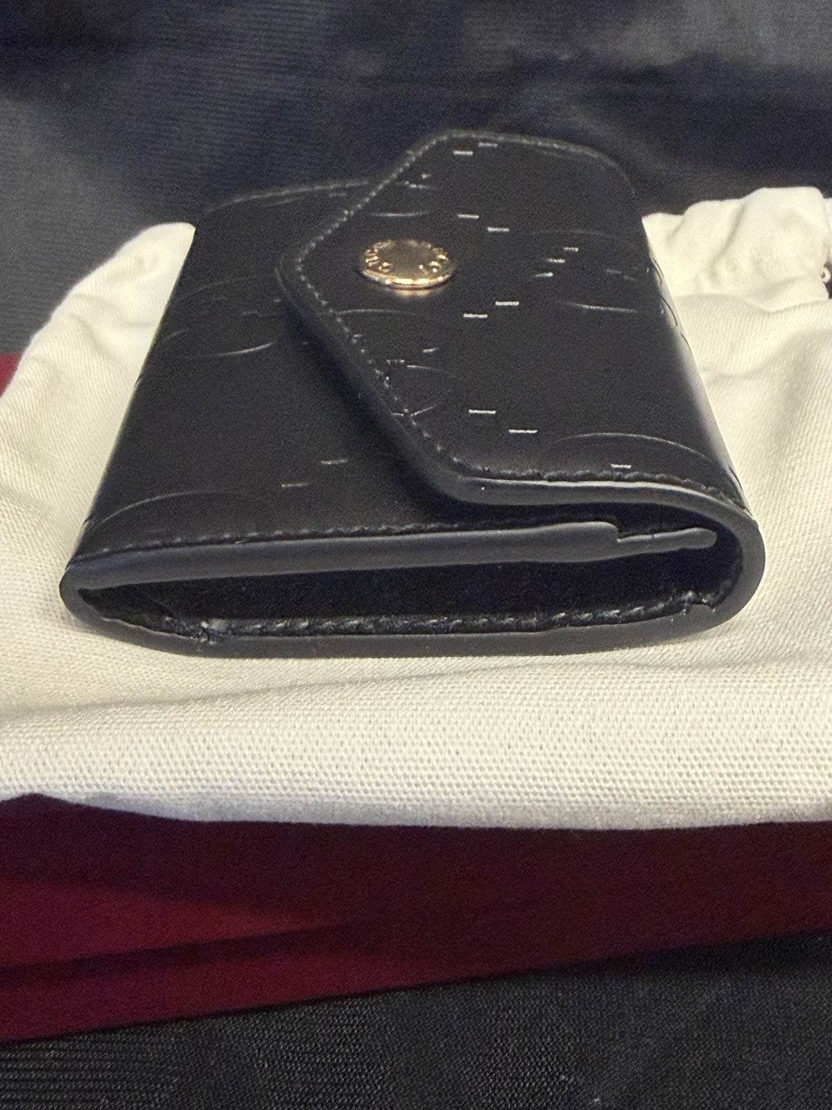 Gucci GG Emblem Card Case Black Leather Gold Hardware4