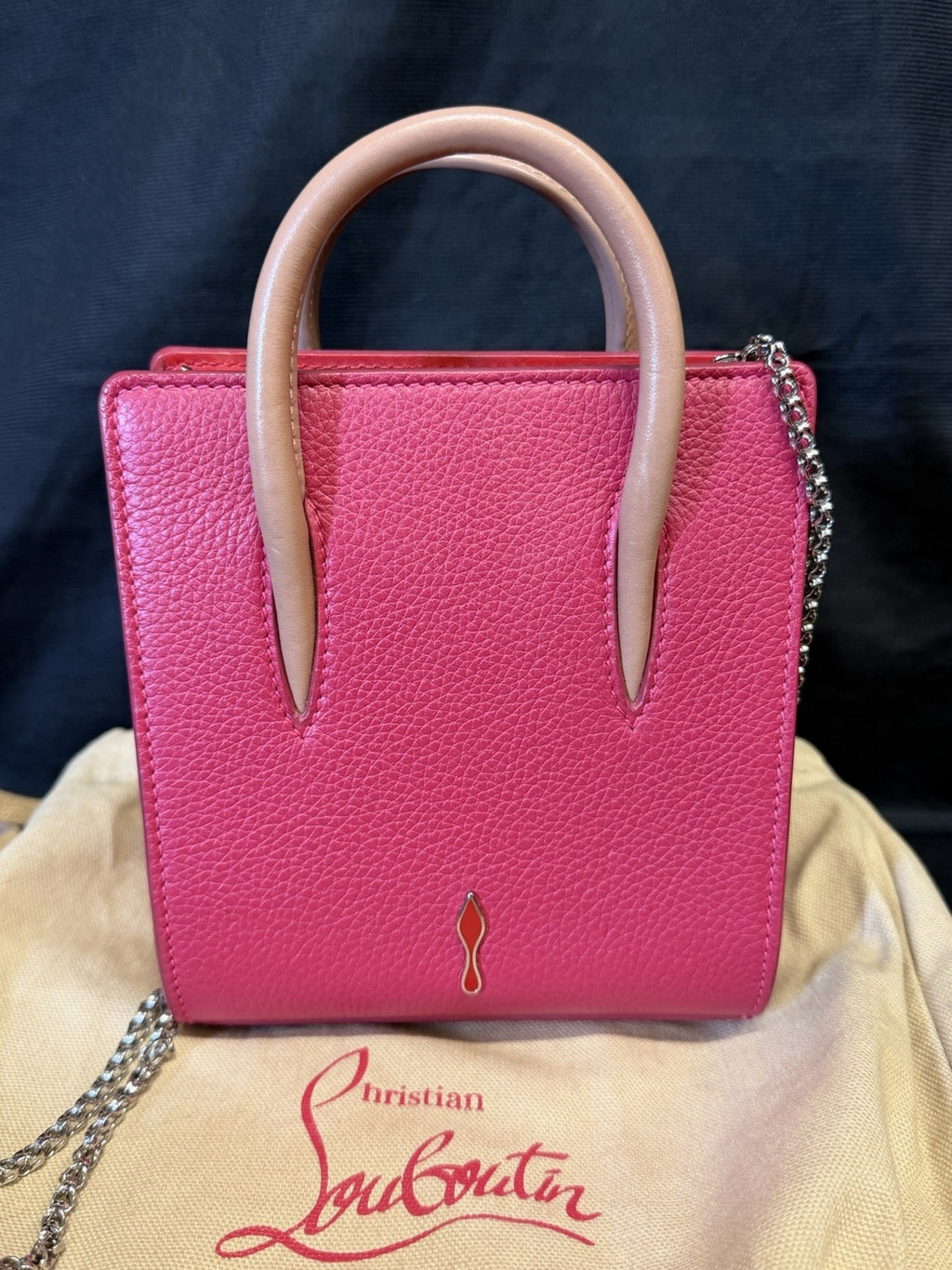 Christian Louboutin Nano Paloma Bag Pink Removable Chain Strap (view 1)