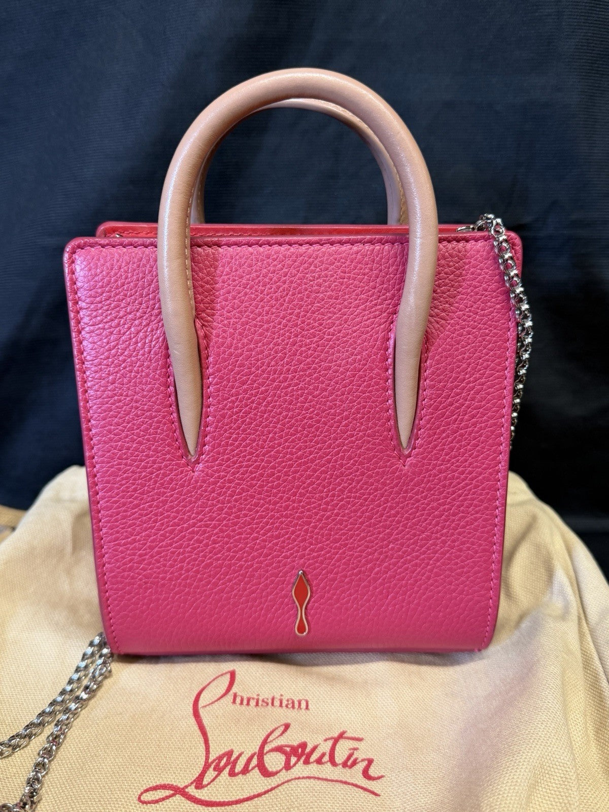 Christian Louboutin Nano Paloma Bag Pink Removable Chain Strap (view 1)