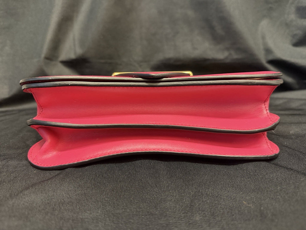 Prada Sidonie Calfskin Handbag Pink and Gold Chain Strap — view 5