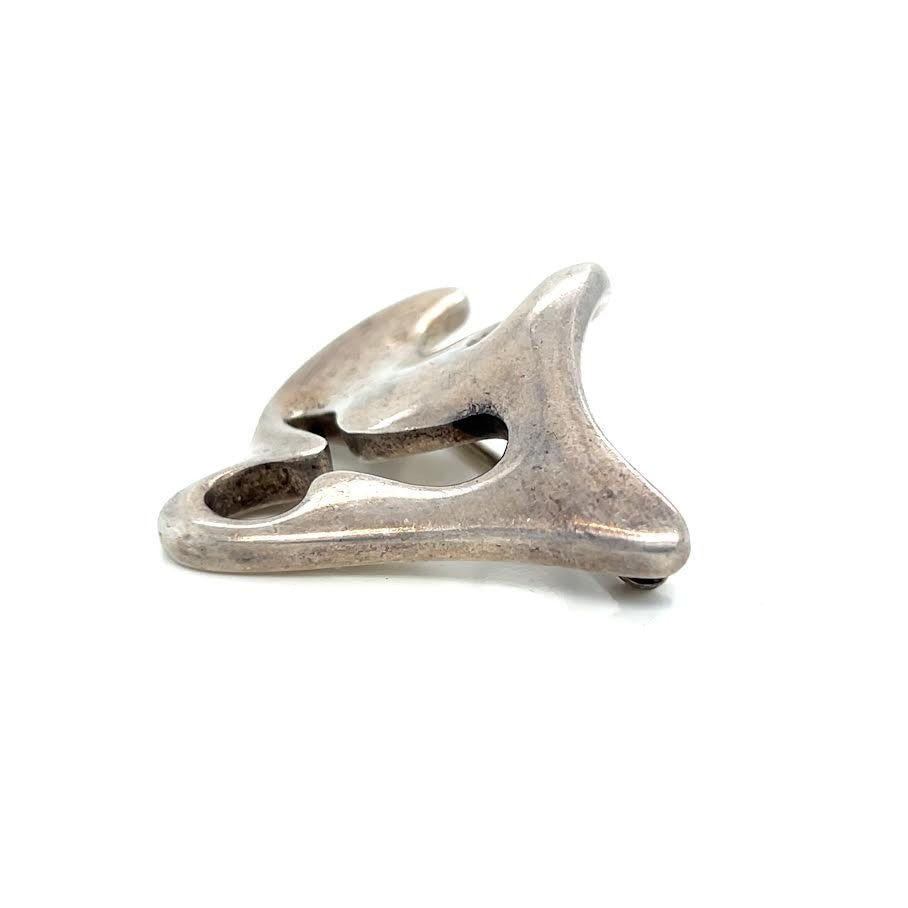 GEORG JENSEN AMOEBA BROOCH STERLING SILVER 925 VINTAGE DENMARK 322 STAMP — view 8
