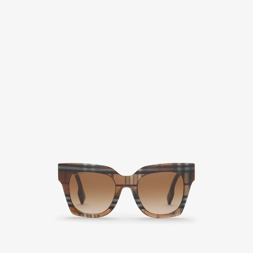 Burberry KITTY BE 4364 F 396713 Check Brown / Brown Gradient Sunglasses 51mm New (view 1)