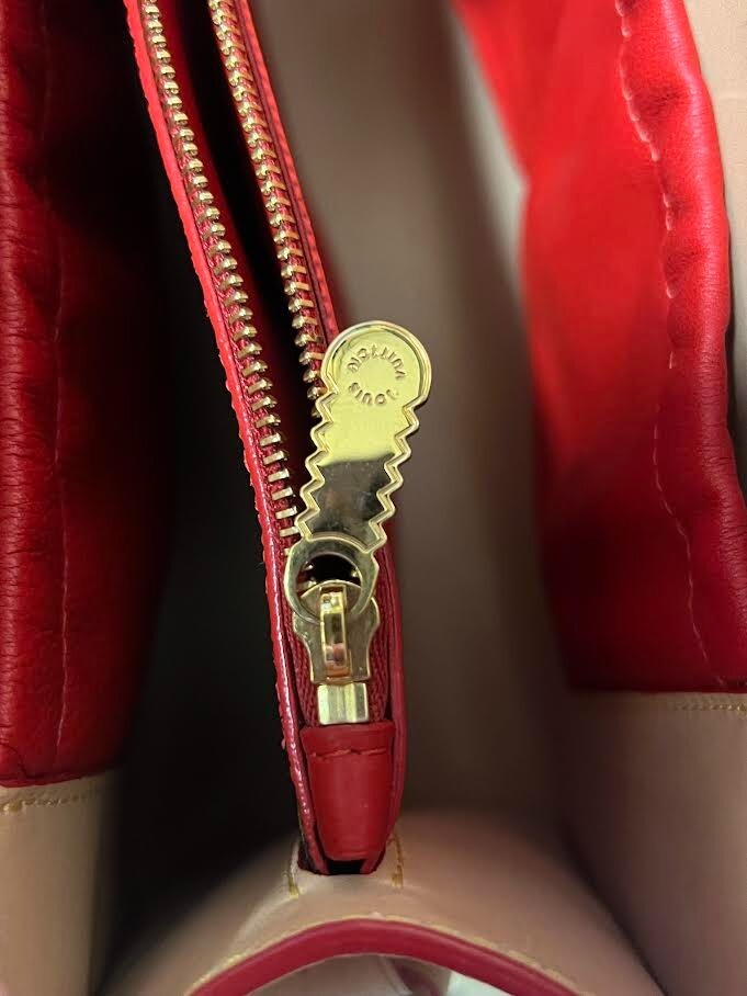 Louis Vuitton x Christian Louboutin Monogram Studded Red Calfhair Top Handle Bag (view 18)