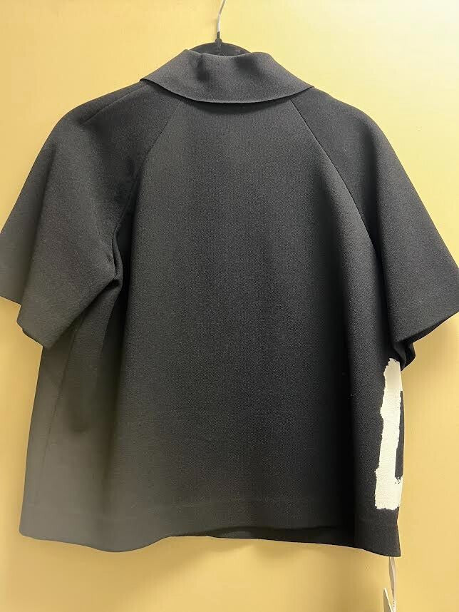 Dior Short-Sleeve Jacket Black Technical Knit w White Miss Dior Graffiti Motif3