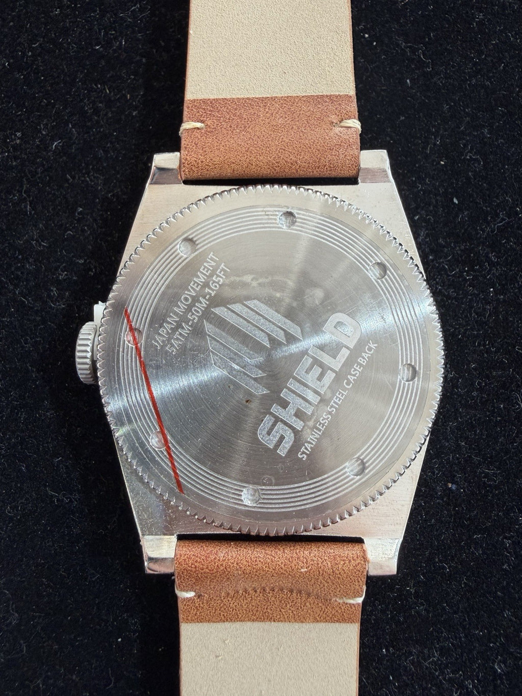 Shield 40mm Cavern Watch Black/Orange Dial, Tan Leather Strap SLDSH110-3 (view 11)