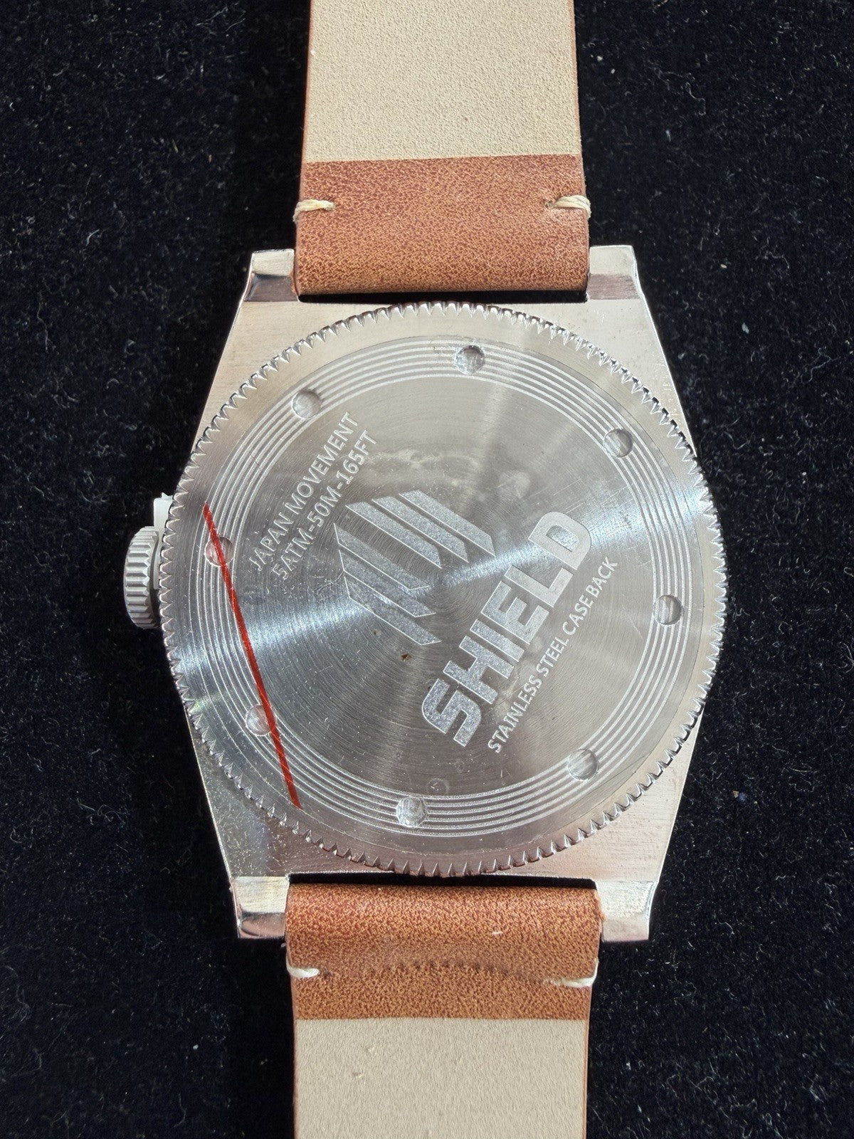 Shield 40mm Cavern Watch Black/Orange Dial, Tan Leather Strap SLDSH110-3 (view 11)