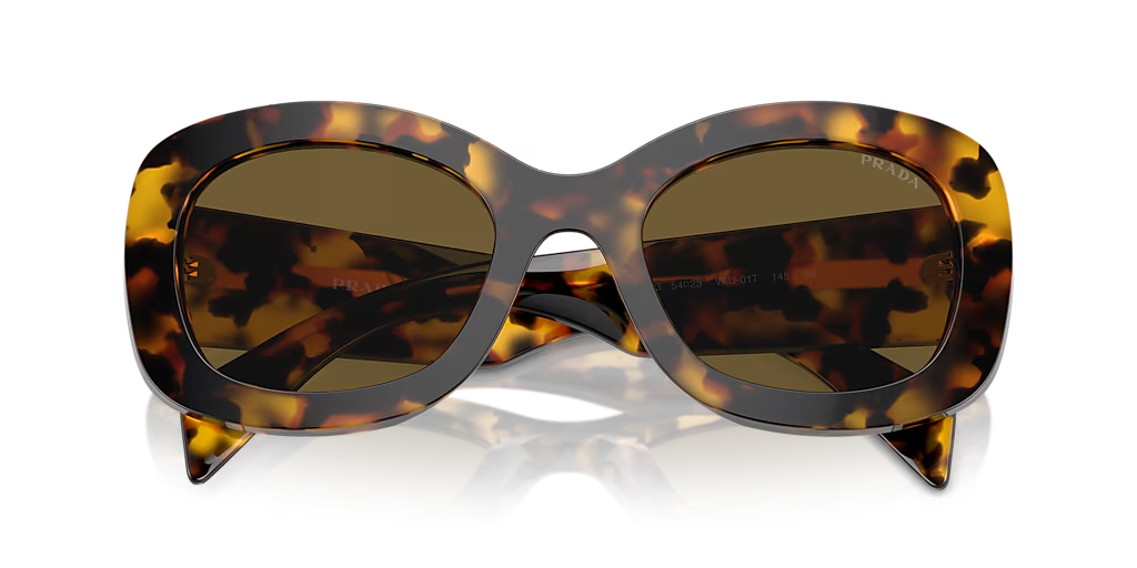 PRADA HONEY TORTOISE FRAME DARK BROWN LENS PR A13S 145MM/ 54-23MM SUNGLASSES — view 5