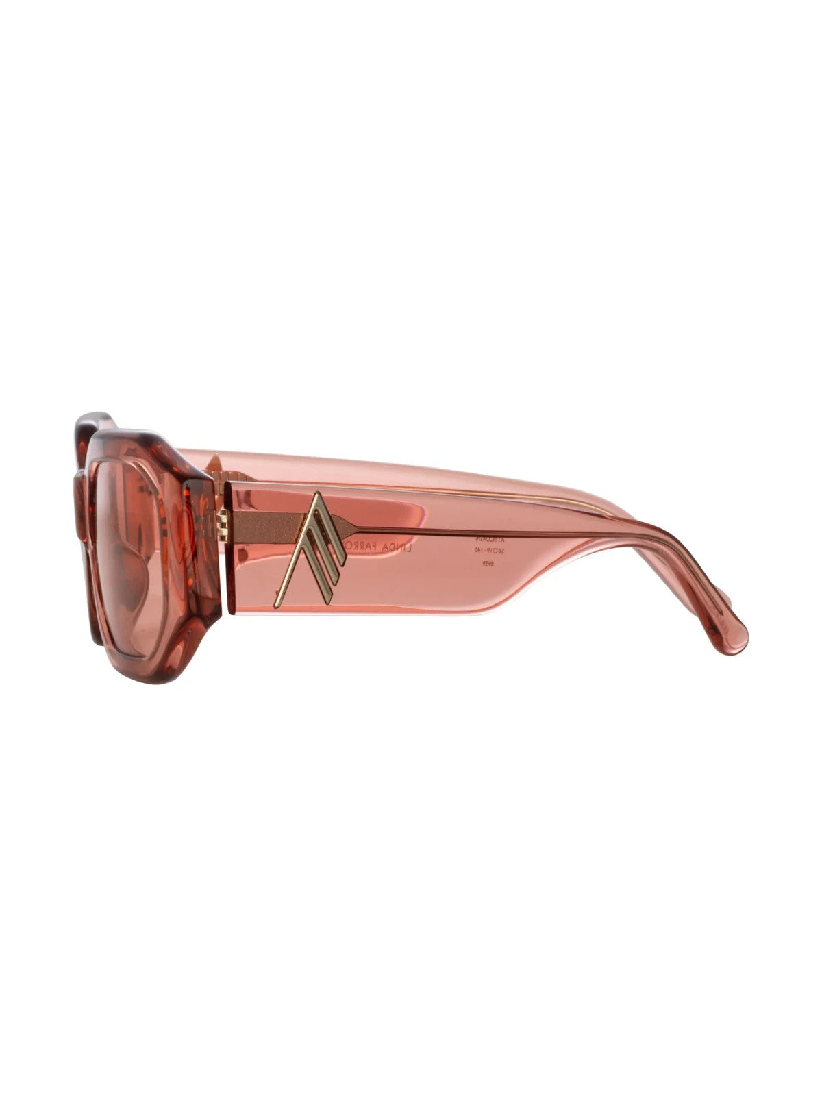 The Attico x Linda Farrow Blake Sunglasses Peach ATTICO45C6SUN 56-19-140mm (view 3)