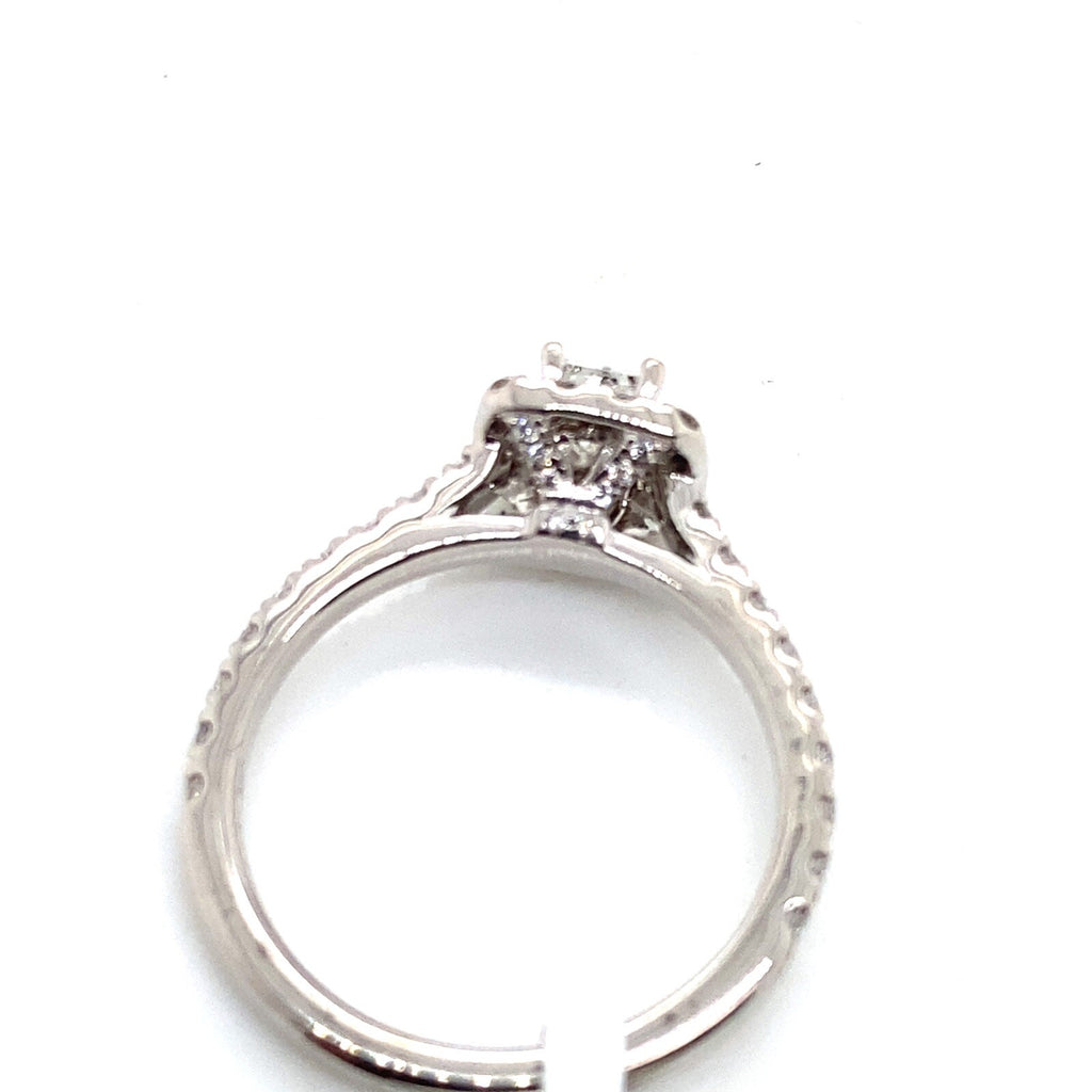 1.11ctw Neil Lane 14k White Gold Diamond Engagement Ring Wedding Band Set 6.25 (view 5)