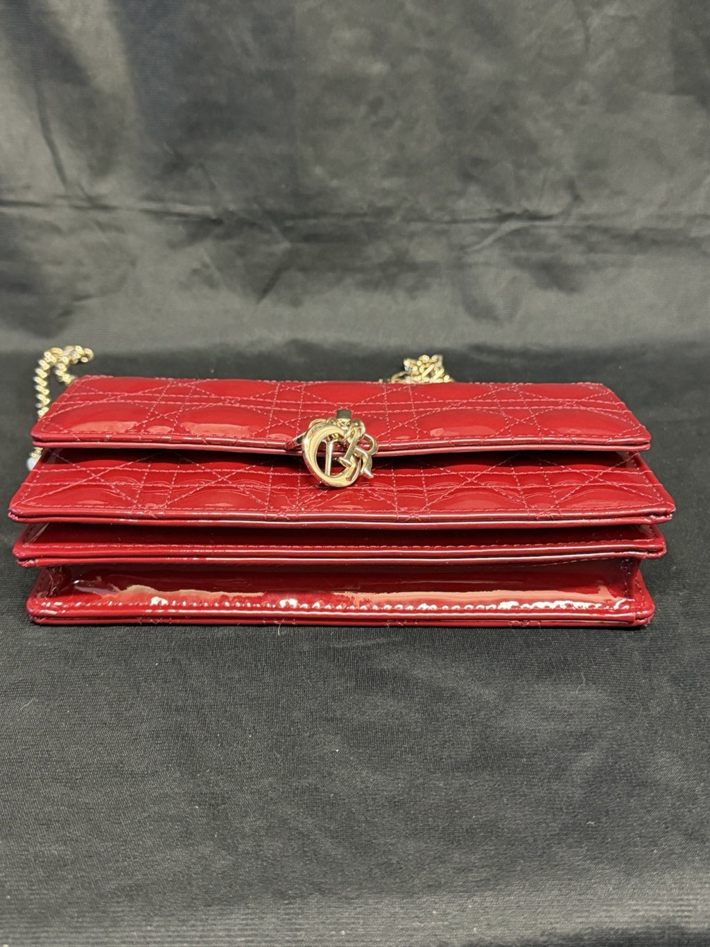 Christian Dior My Dior Mini Bag Cherry Red Patent Cannage Calfskin, Chain Strap — view 5