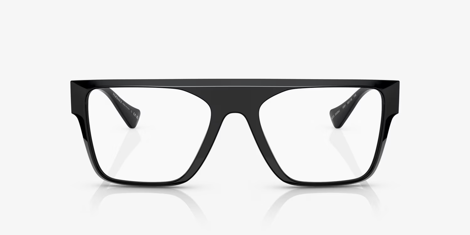 Versace Rectangle Eyeglasses VE 3326U GB1 Black/Gold Frame, Demo Lens 145mm — view 2