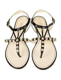 Chanel Sandals Interlocking CC Logo Patent Leather Gladiator 94305 Black (view 1)