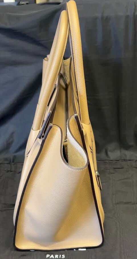 CELINE LUGGAGE PHANTOM LEATHER HANDBAG DOUBLE HANDLE TOTE TAUPE — view 6