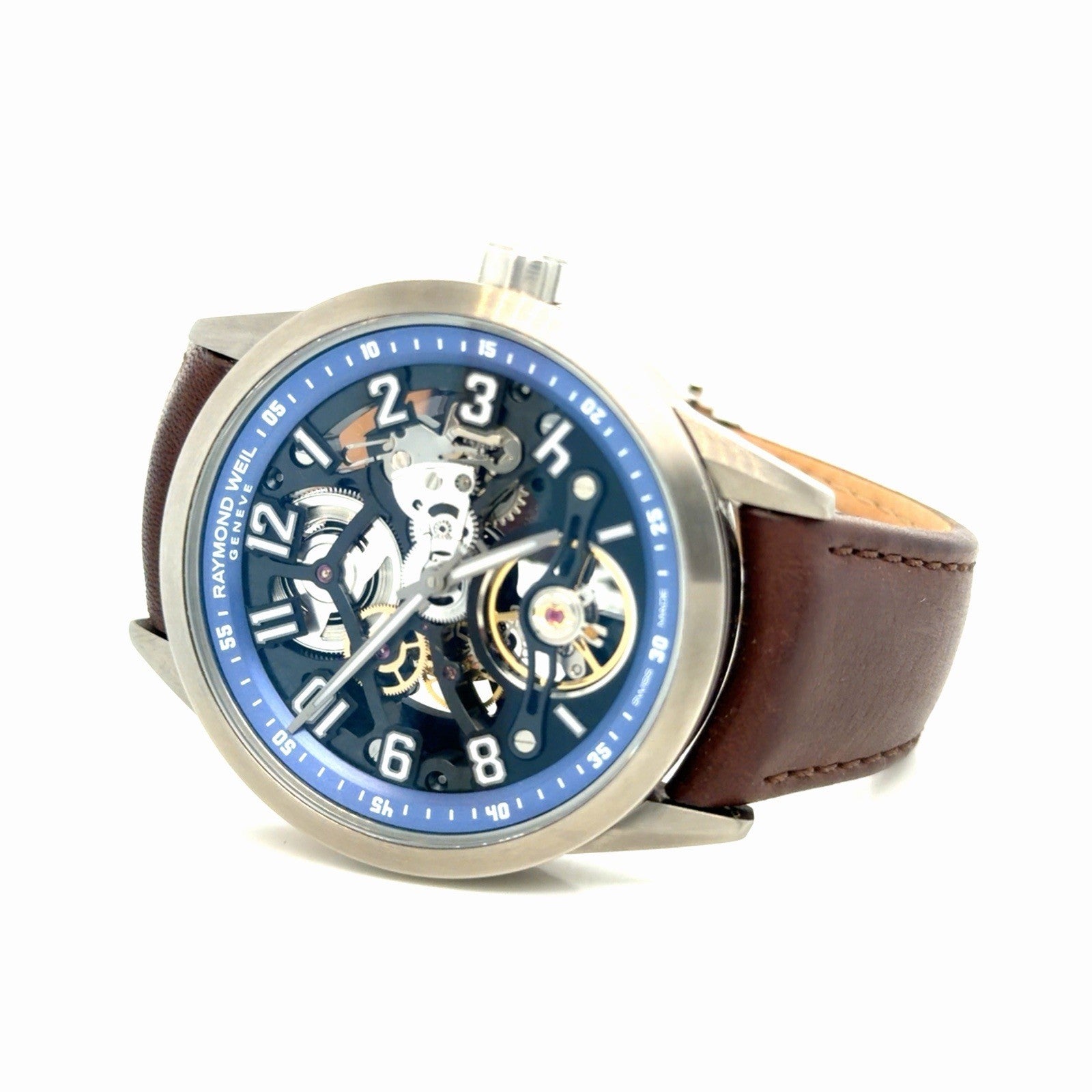 Raymond Weil Freelancer Automatic Blue Dial 2875-TIR-05500 Brown Leather USA LE (view 3)