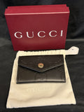 Gucci GG Emblem Card Case Black Leather Gold Hardware0