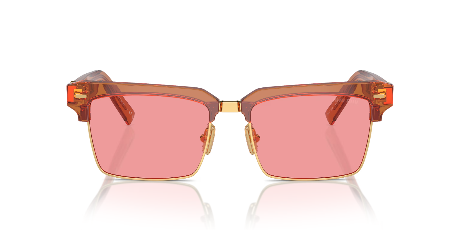miu miu sunglasses MU 10ZS 15T1D0 54-17 Caramel Transparent Pink — view 2