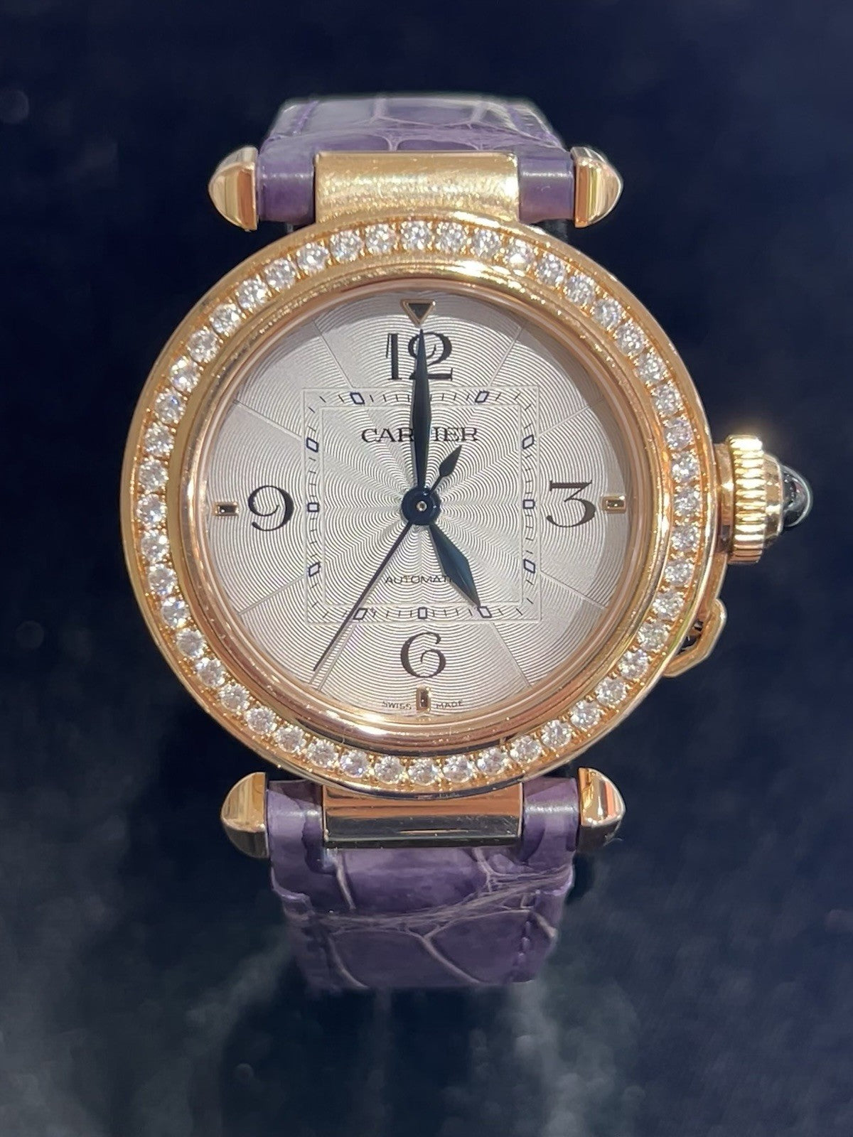 CARTIER PASHA 35MM 18K ROSE GOLD DIAMOND BEZEL WJPA0012 EXTRA STRAPS, BOX — Certified Authentic | San Diego Jewelry Buyers