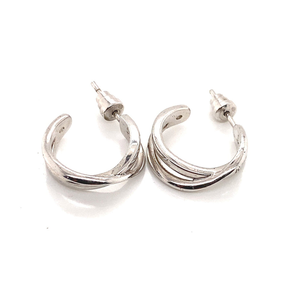 Armani cross over hoops, size 18mm, silver 925 with rhodium plate (view 3)