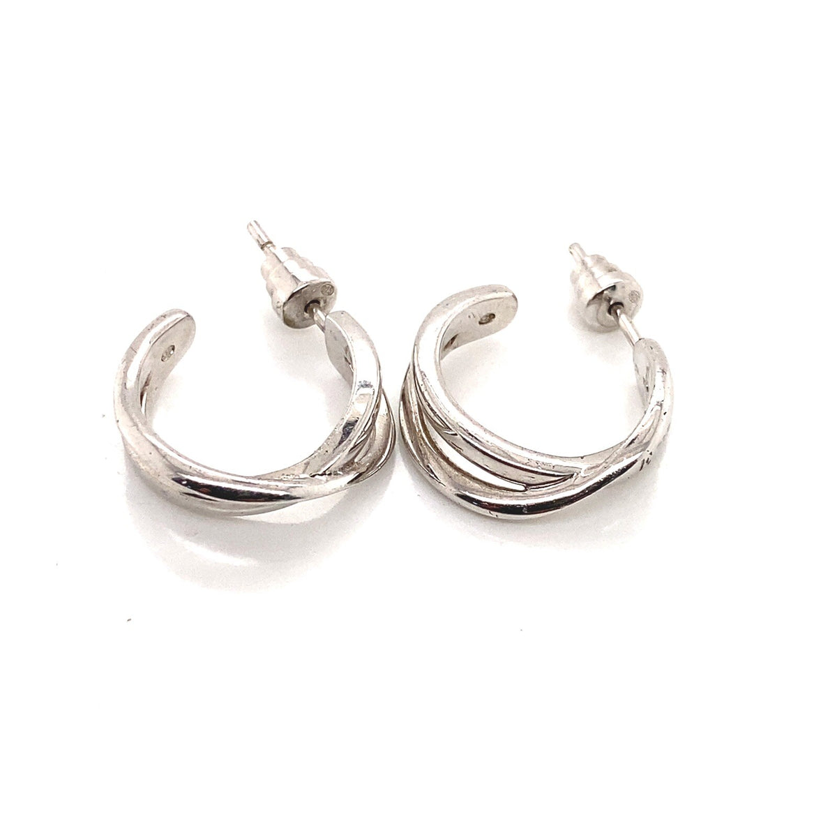 Armani cross over hoops, size 18mm, silver 925 with rhodium plate (view 3)