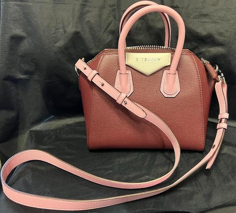 Givenchy Goatskin Mini Tri-color Antigona Burgundy Pink White Top Handle Bag (view 8)