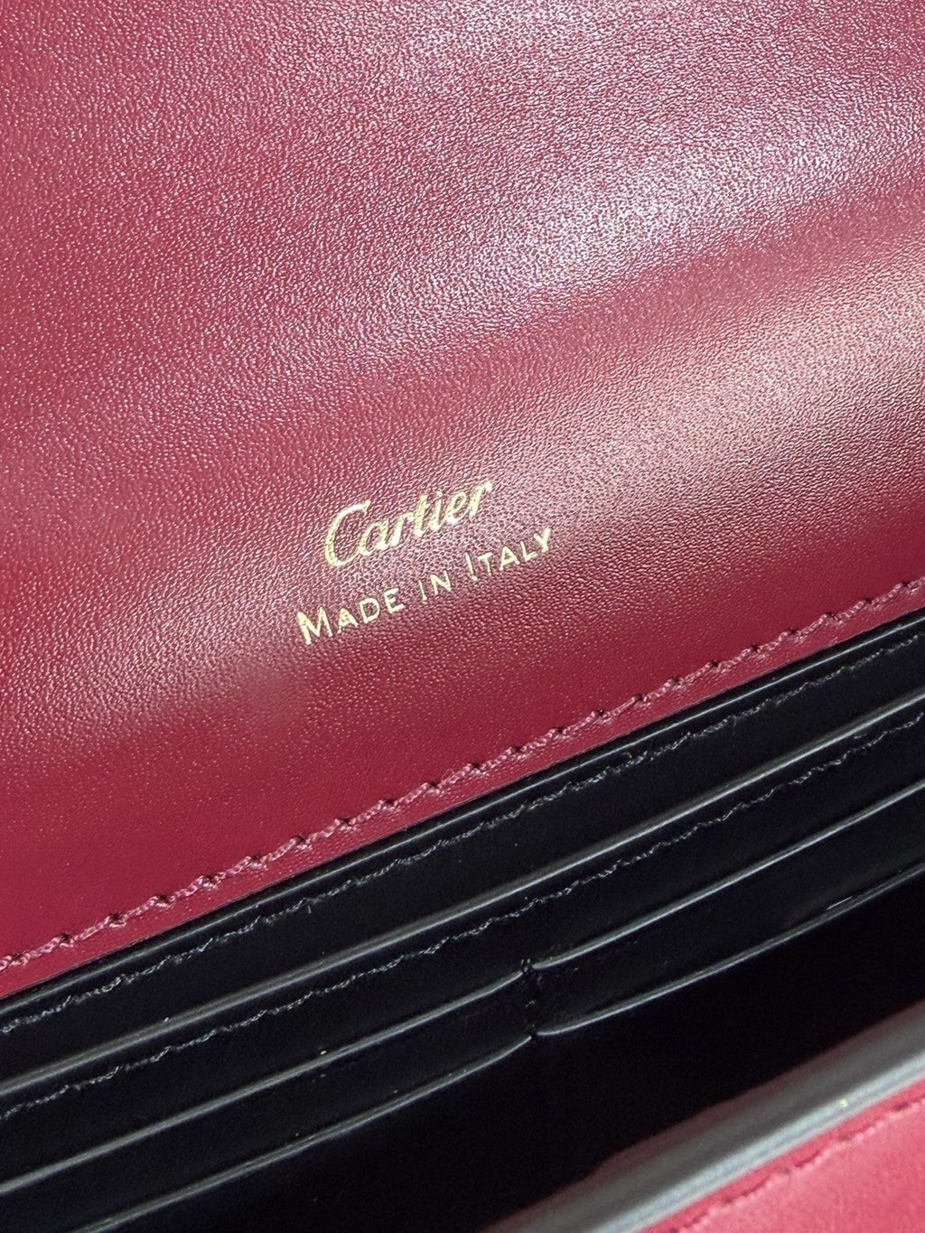 Cartier Mini Bag, C de Cartier Cherry Red Calfskin Gold Hardware Chain Strap (view 11)