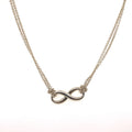 Original! Tiffany & Co fine silver double chain infinity necklace 18 inch (view 1)