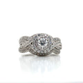 1.79tcw Neil Lane 14k White Gold Diamond Engagement Ring and Wedding Bands (view 1)